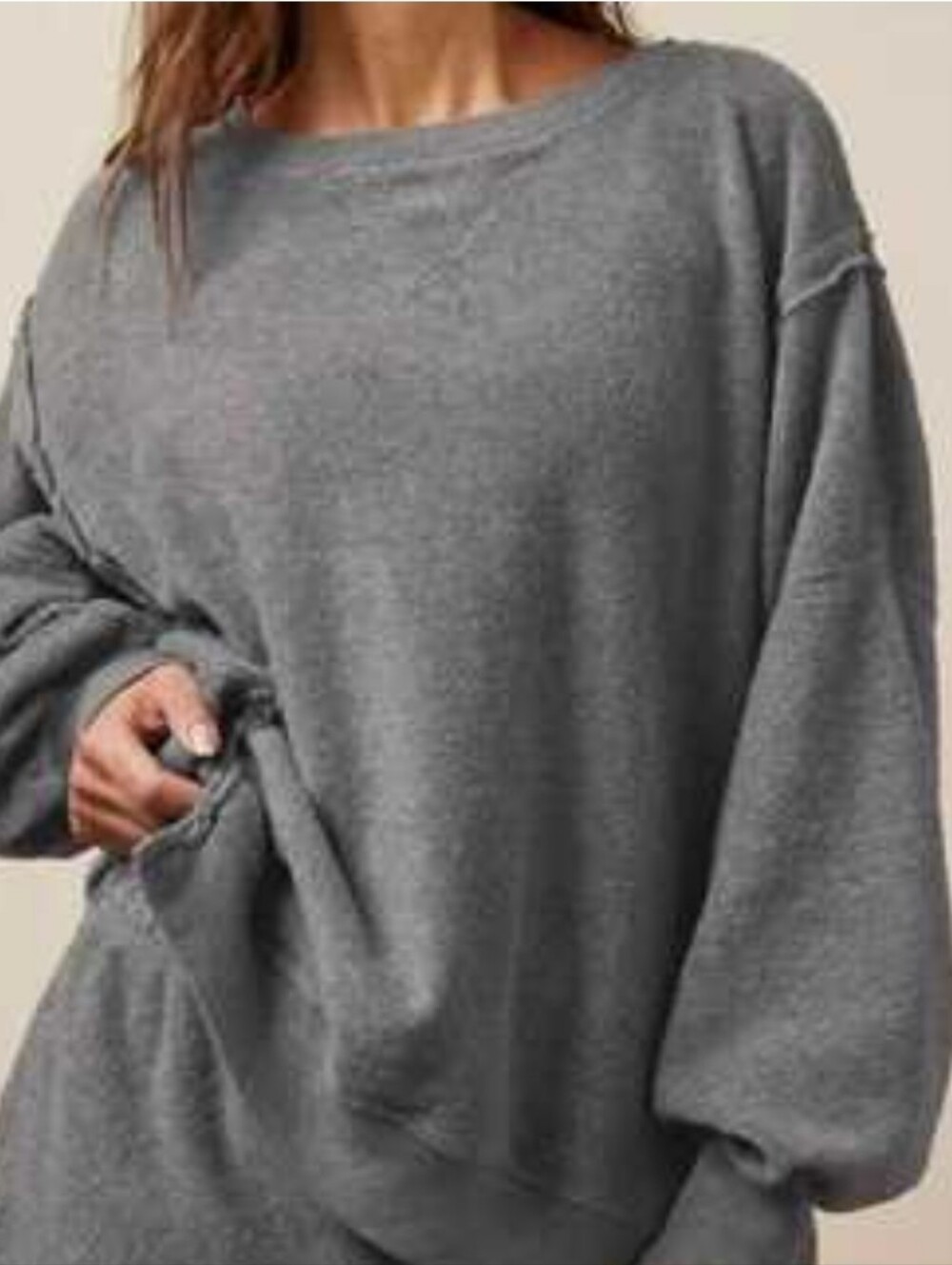 American Eagle Seriously Huggable Oversized Slouchy Crewneck Size XL Gray